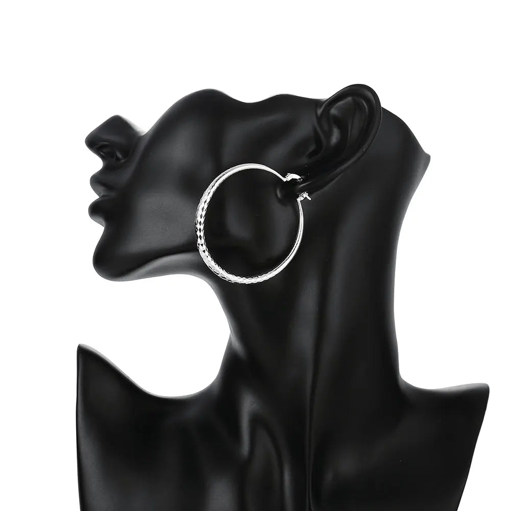 Loretta | Sterling Silver Circle Hoop Earrings