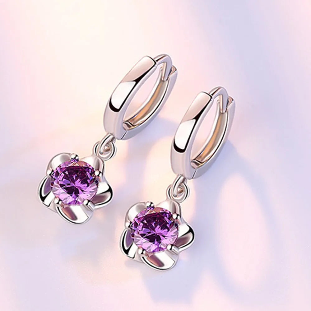 Effie | Sterling Silver Zircon Drop Earrings
