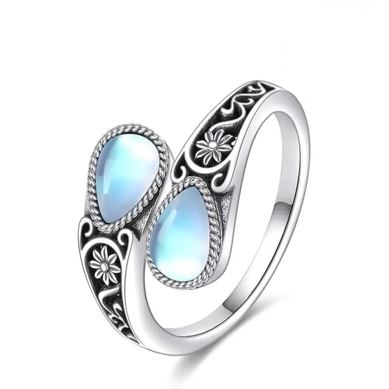 Lyndsey | Moonstone Floral Statement Ring