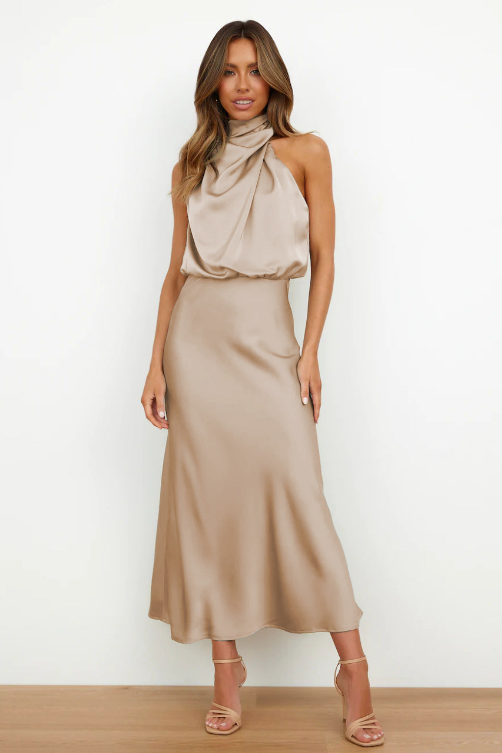 Chelsea | Satin Halter Slip Dress