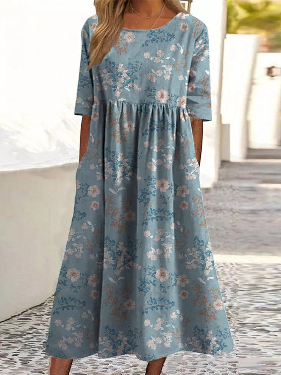 Selene | Embroidered Relaxed Midi Dress