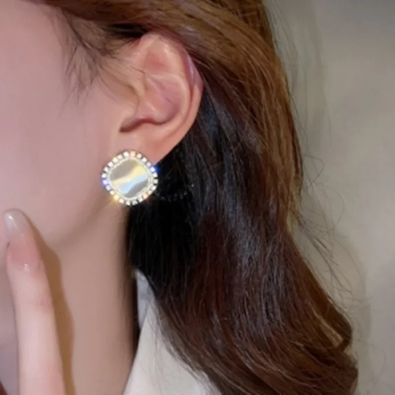 Ulla | Square Opal CZ Crystal Stud Earrings