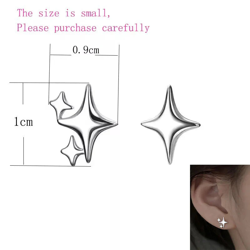 Reese | Sterling Silver Star Chain Earrings