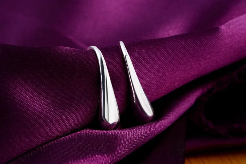 Adaeze | Sterling Silver Water Drop Hoops