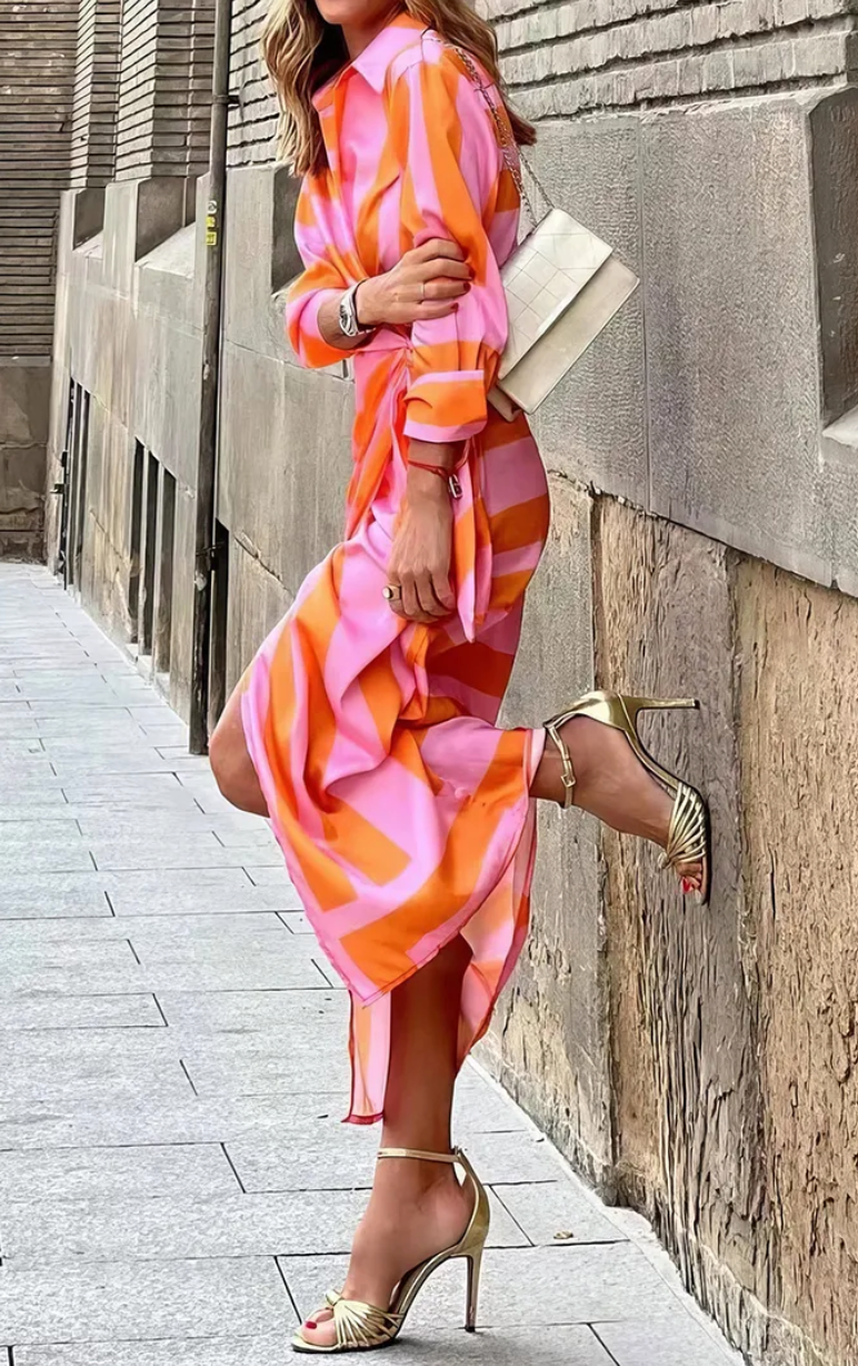 Elaine | Elegant Patterned Wrap Dress