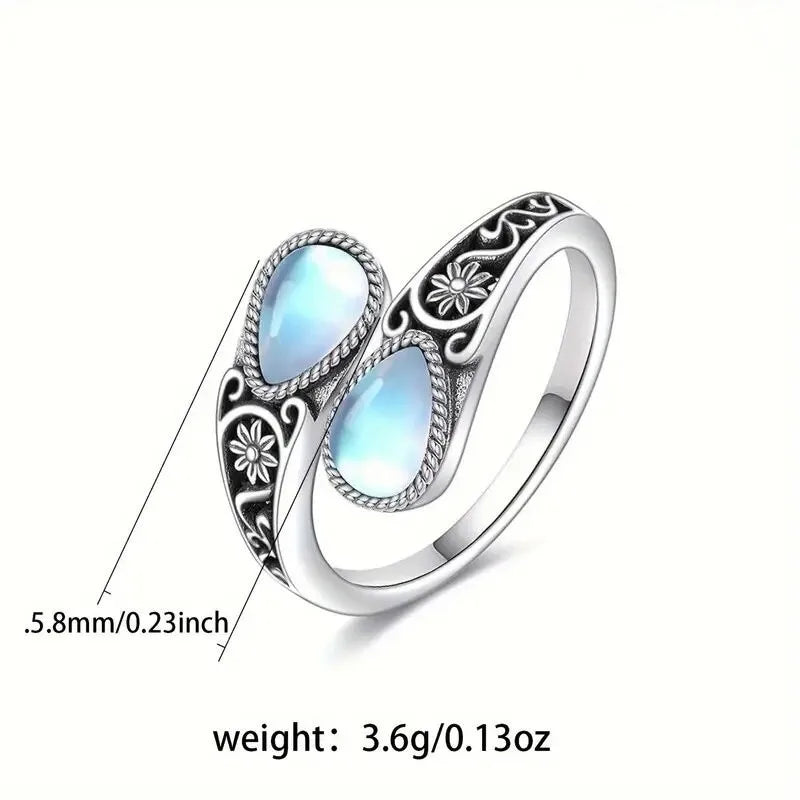 Lyndsey | Moonstone Floral Statement Ring