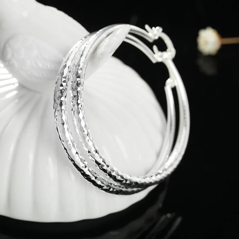 Loretta | Sterling Silver Circle Hoop Earrings