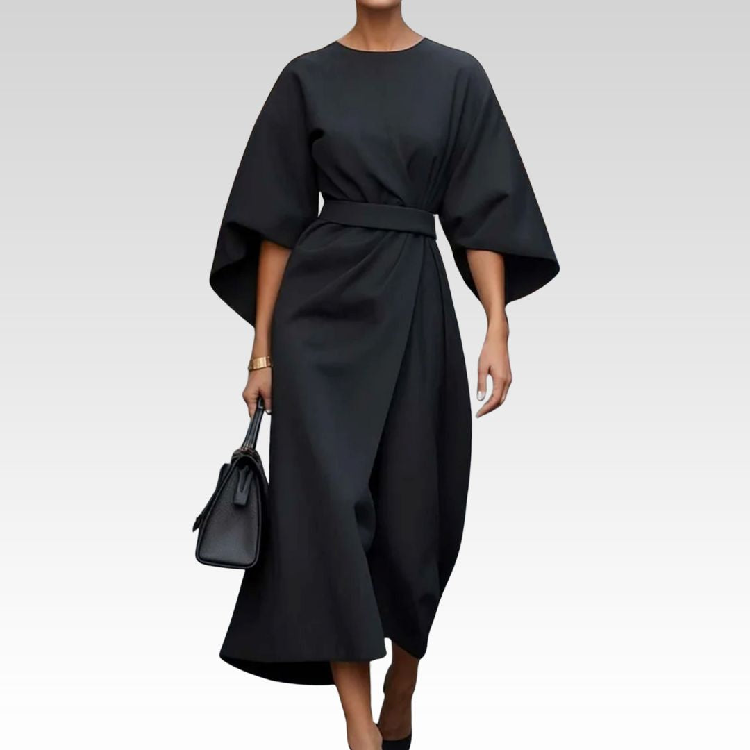 Debra | Timeless Lantern-Sleeve Midi Dress