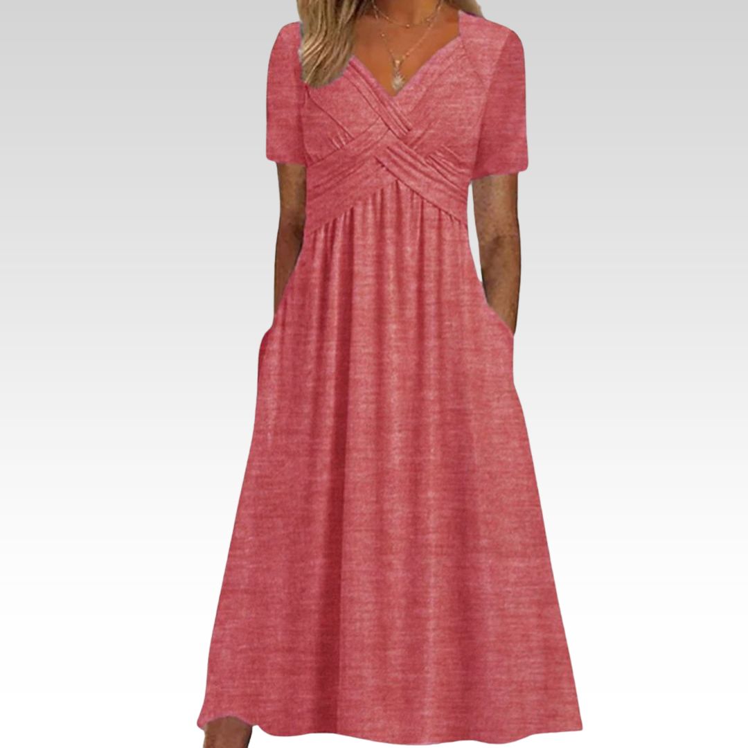 Davina | V-Neck Flattering Midi Dress