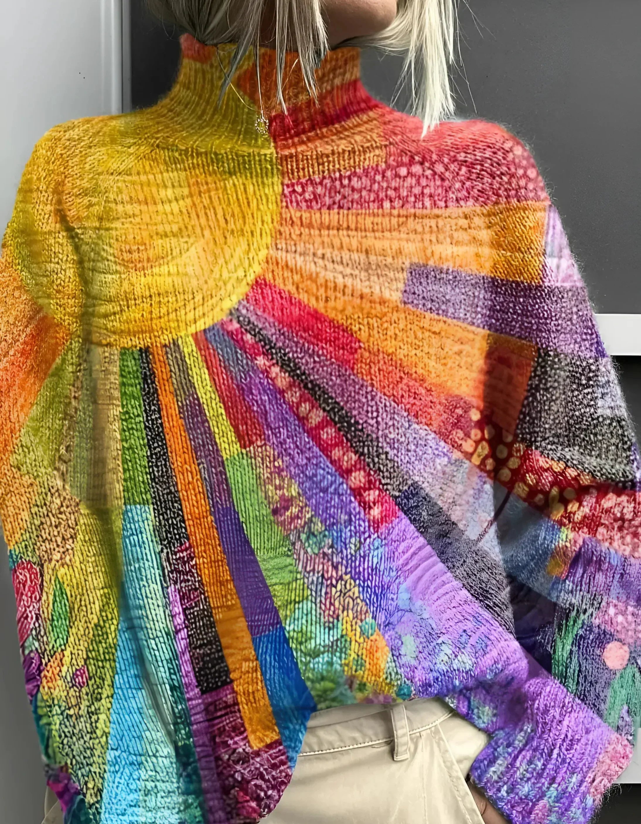 Zinnia | Vibrant Colourblock Turtleneck Sweater