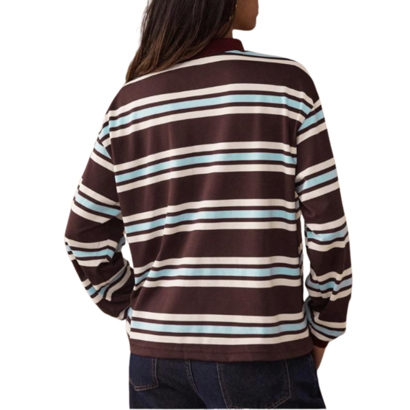 Céleste | Striped Collared Long Sleeve Top