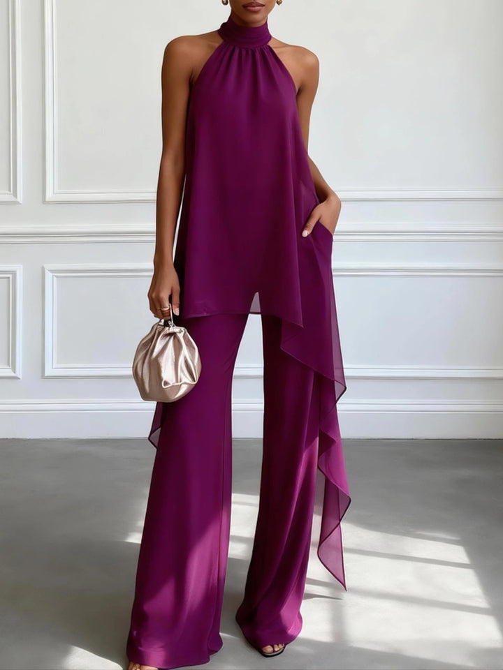 Tommie | Purple Halter Two-Piece Set