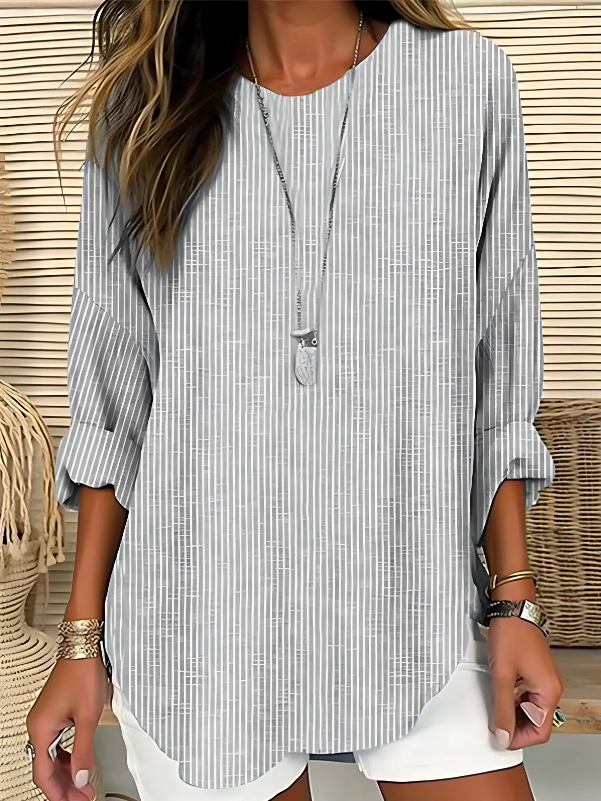 Pira | Striped Long-Sleeve Blouse