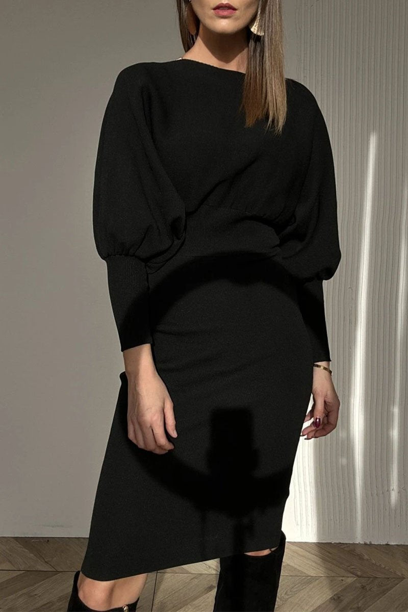 Vivienne | Balloon Sleeve Elegant Midi Dress