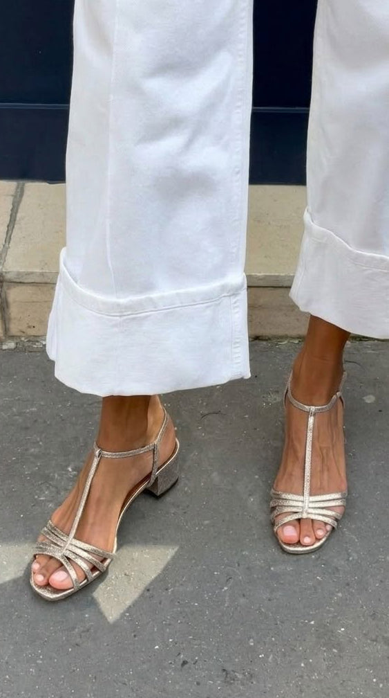 Alina | Golden Strappy Sandals Everyday