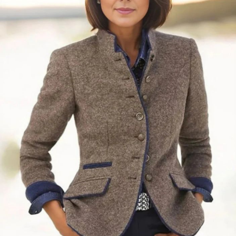 Vivienne | Tailored Tweed Button-Front Jacket