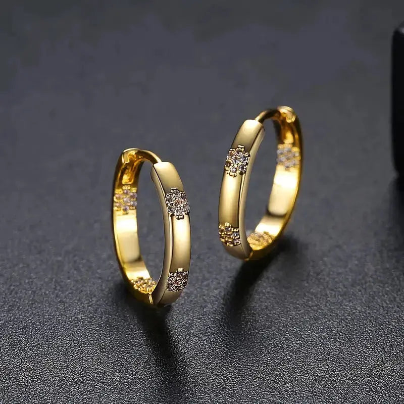 Val | Vintage Golden Flower Hoop Earrings