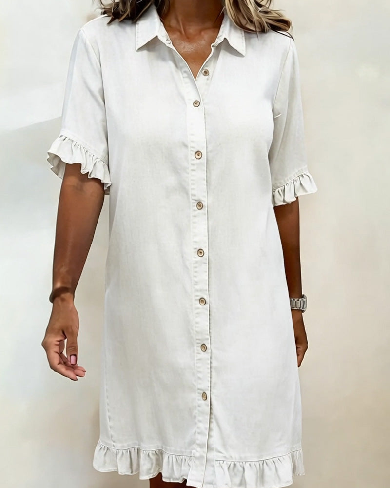 Anna | Ruched Denim Mini Dress