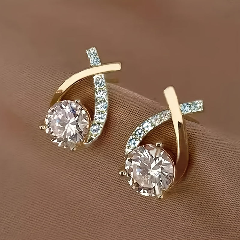 Ulani | Golden Cross Zirconia Studs