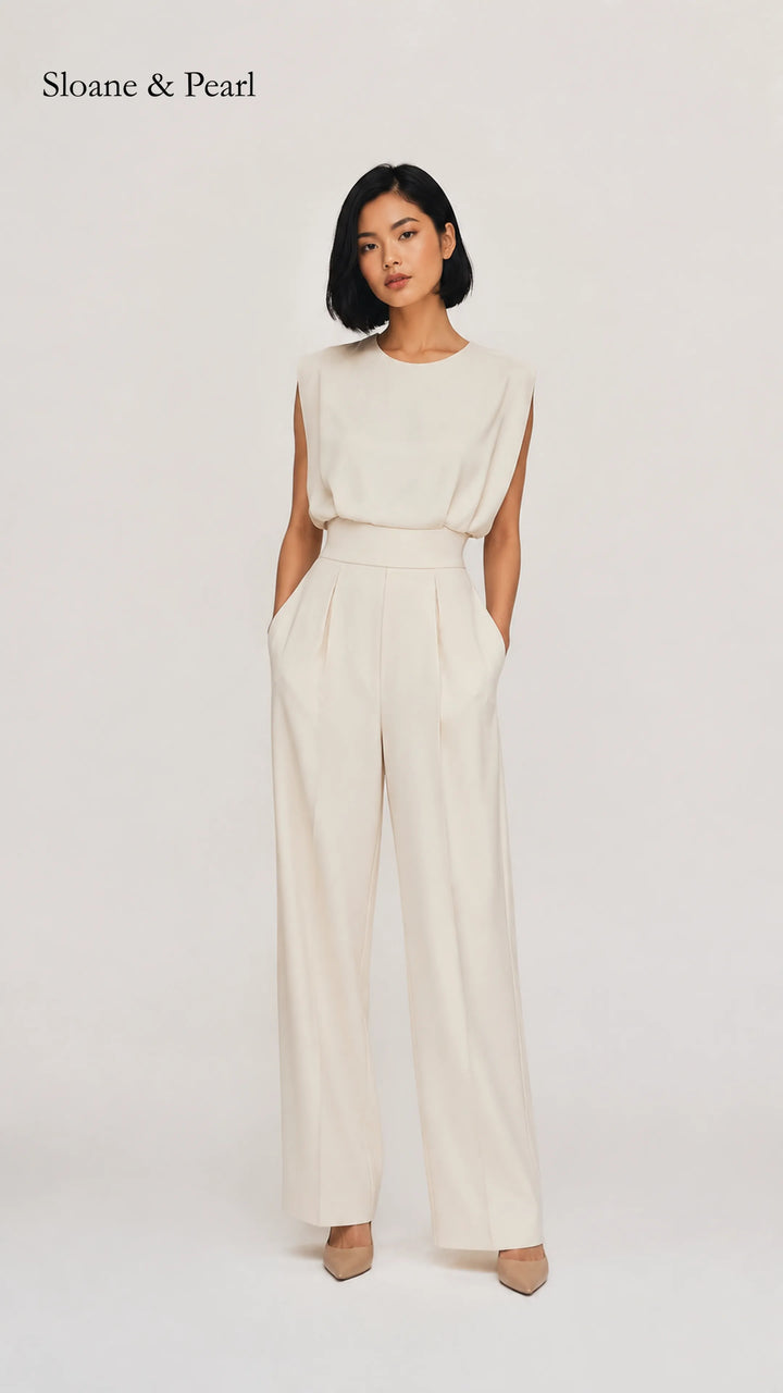 Kristina | Belted Fluid Jumpsuit