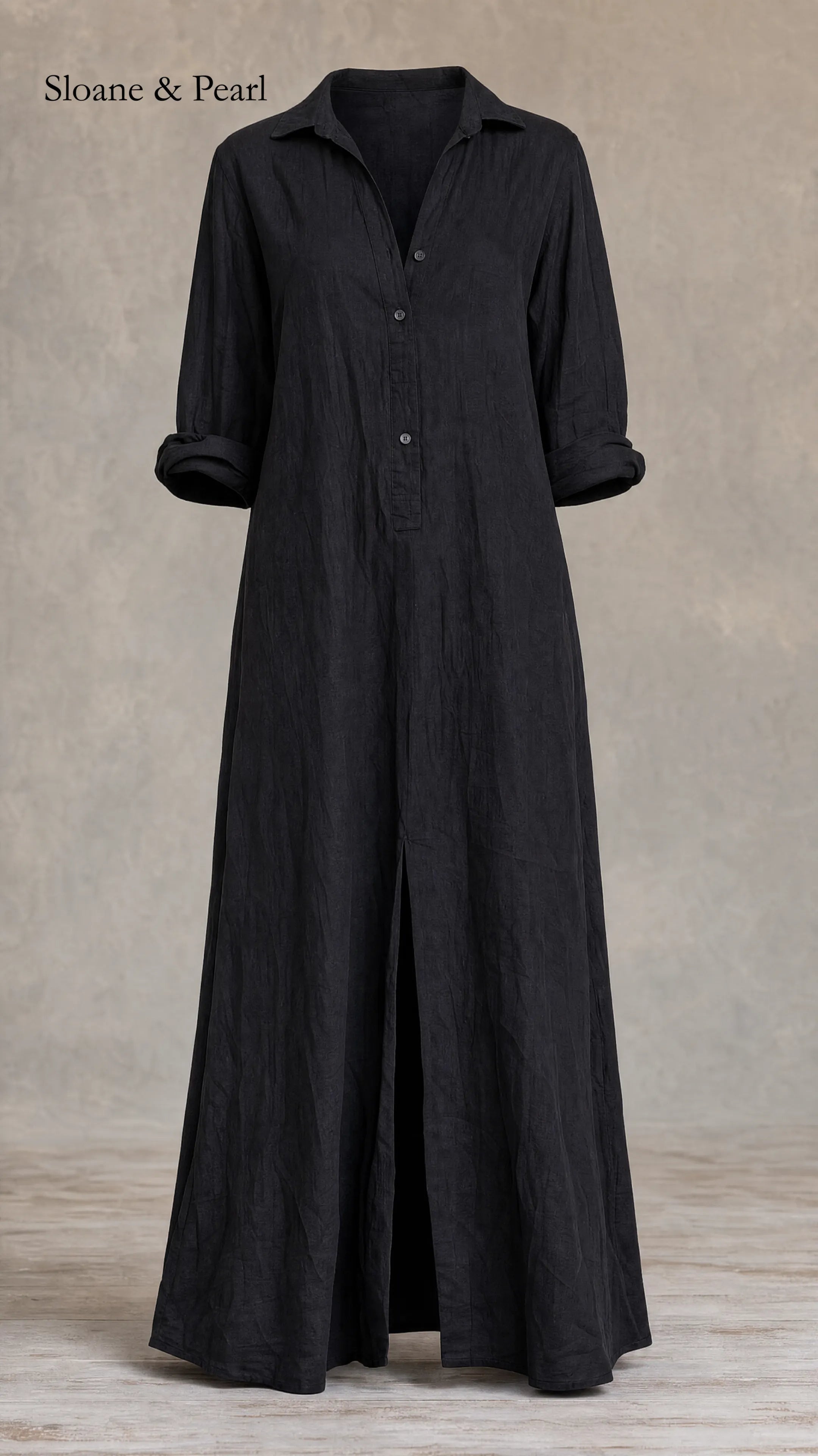 Francelia | Relaxed V-Neck Button Maxi