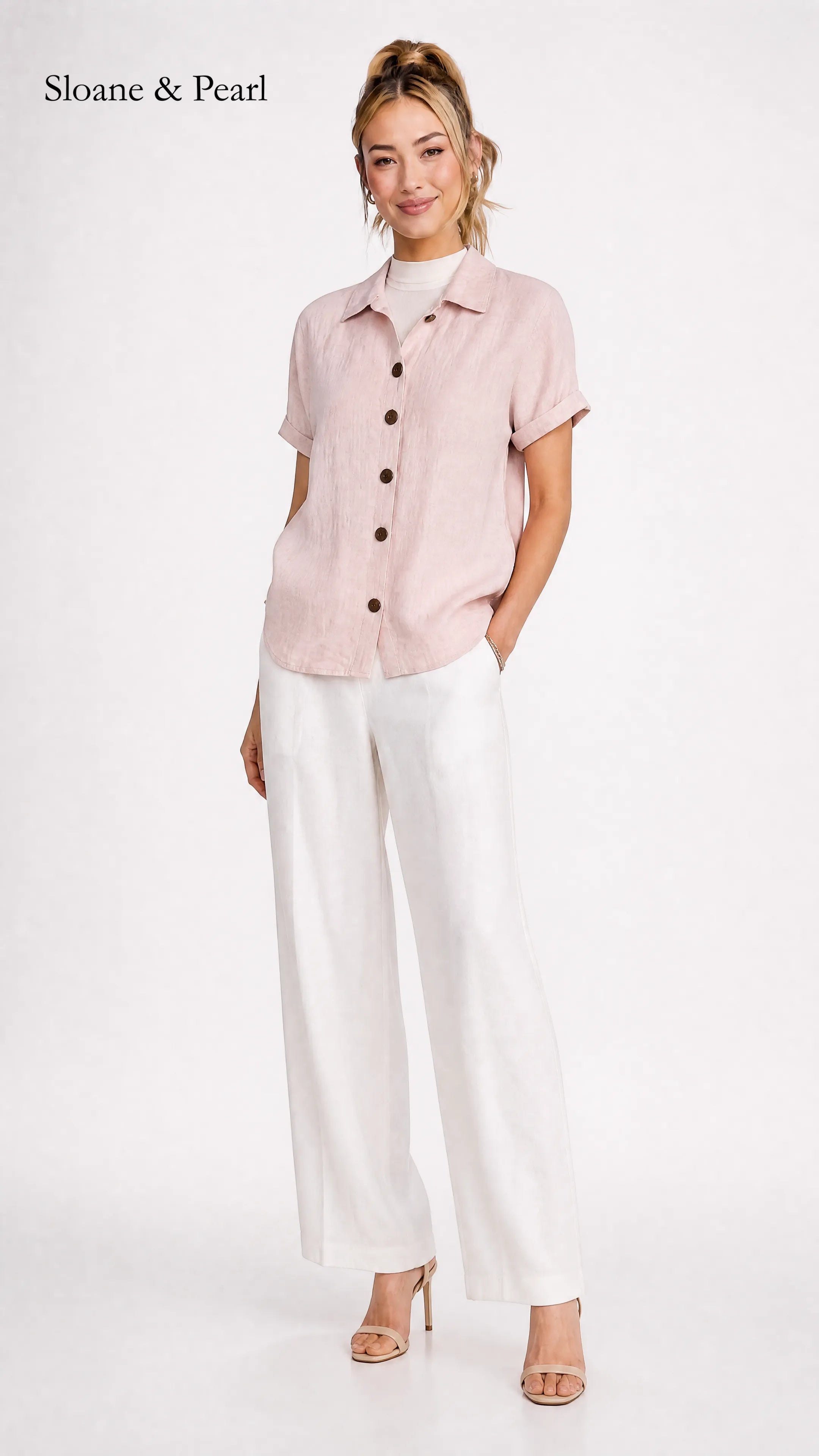 Sudie | Button-Front Cotton Blouse