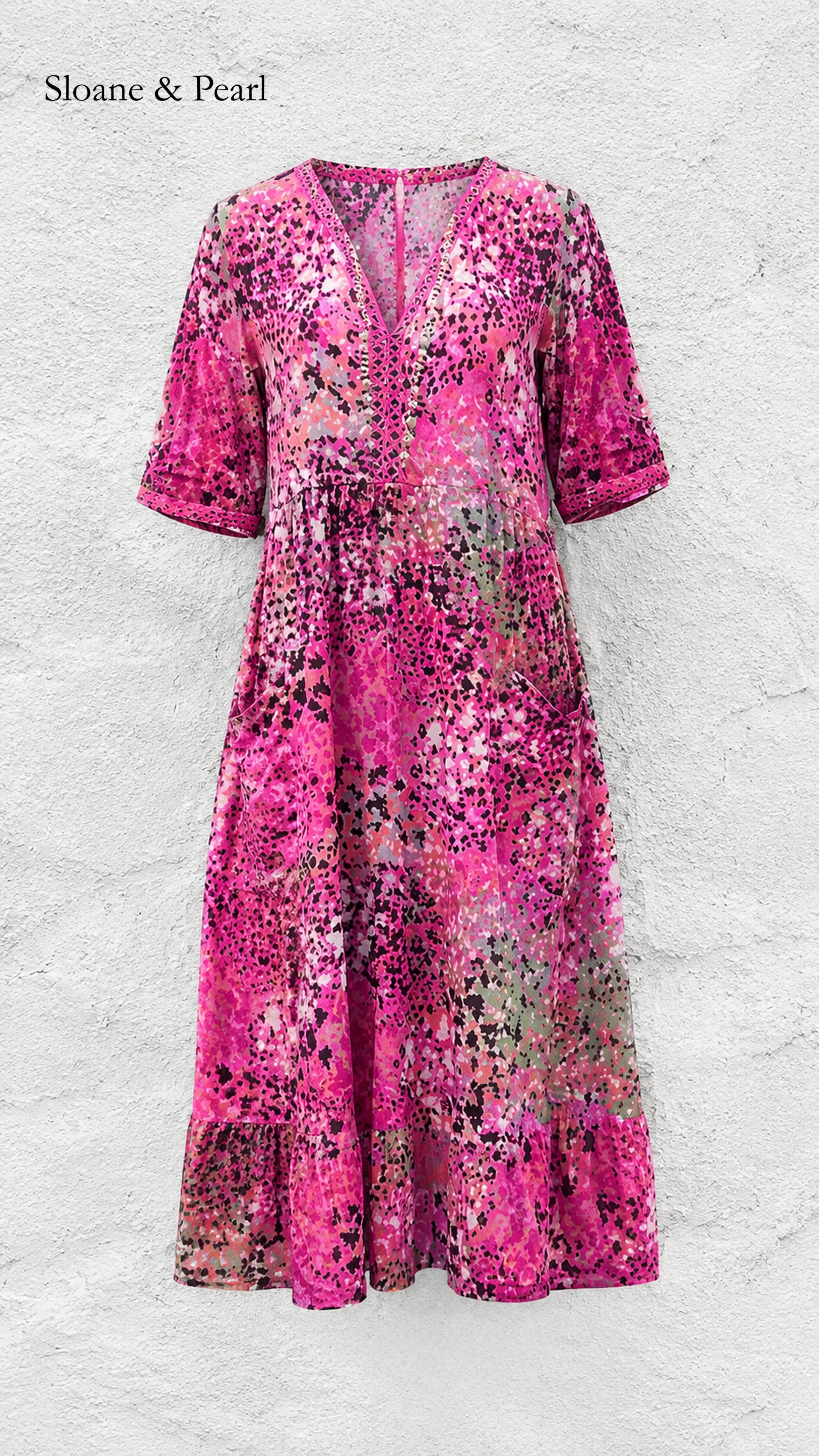 Vonnie | Vibrant Midi Dress Drape