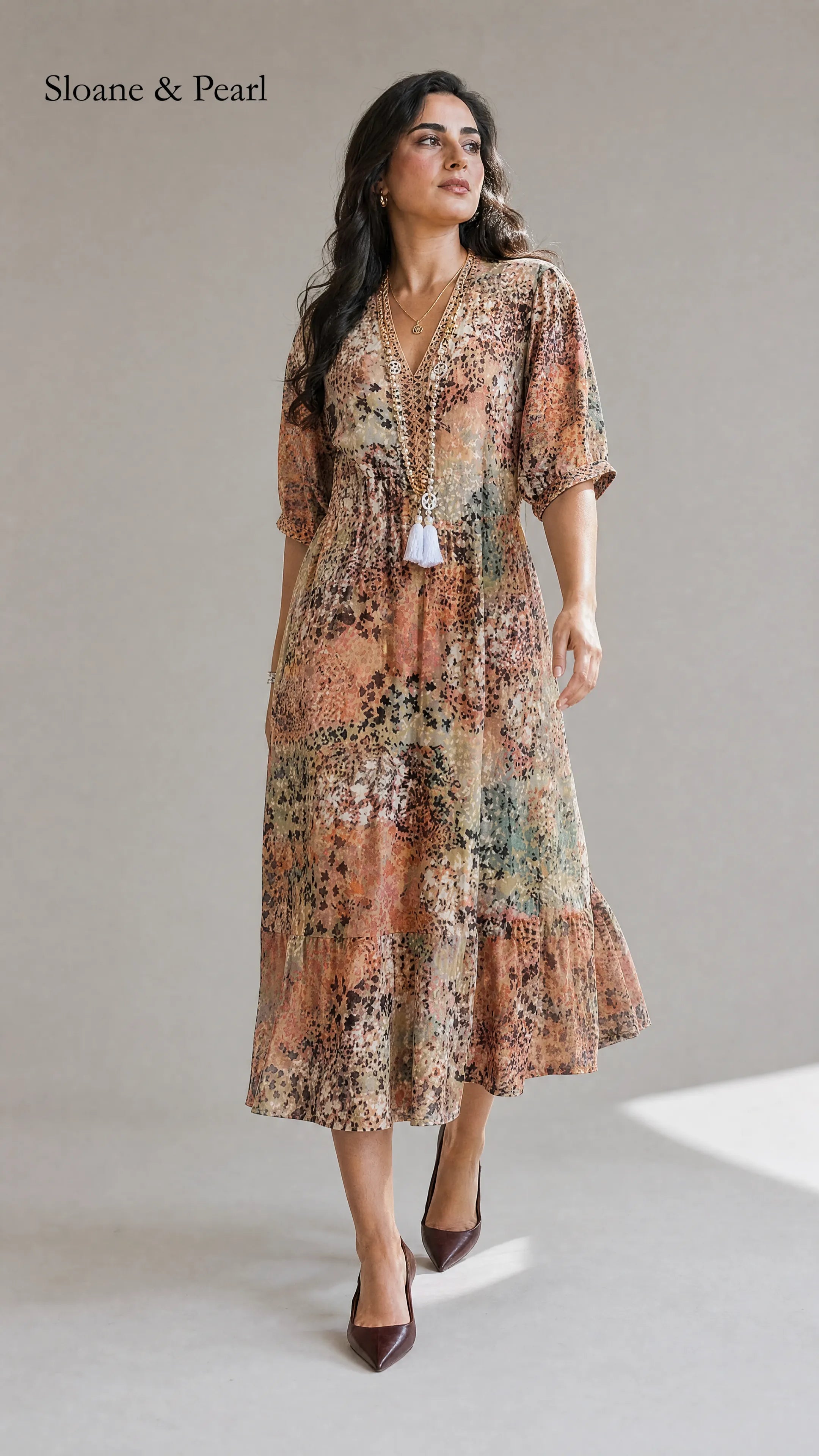 Vonnie | Vibrant Midi Dress Drape
