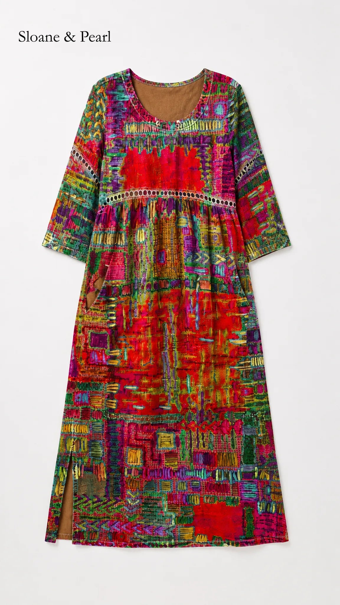 Oona | Denim Dress with Ethnic Patchwork