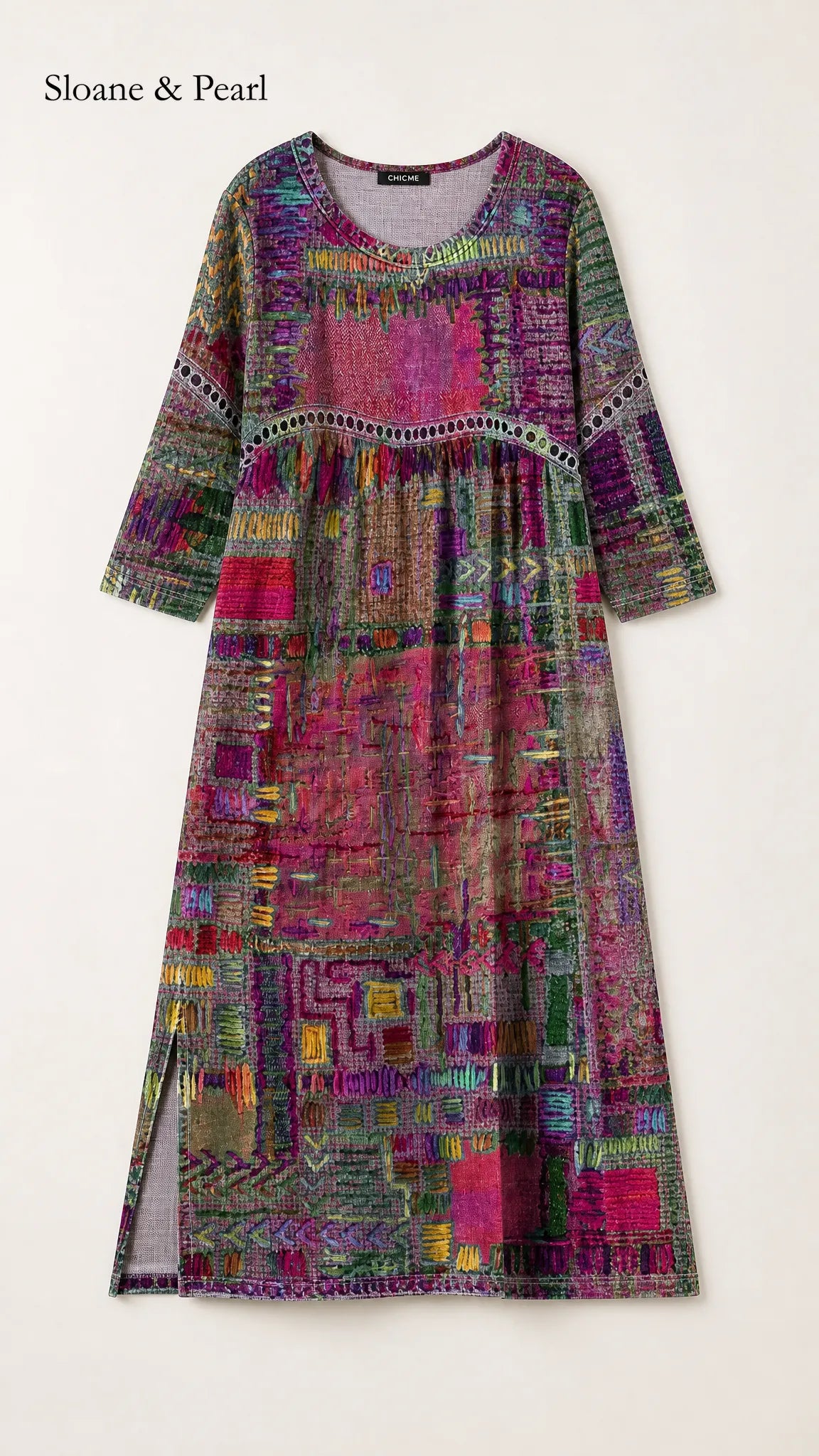 Oona | Denim Dress with Ethnic Patchwork