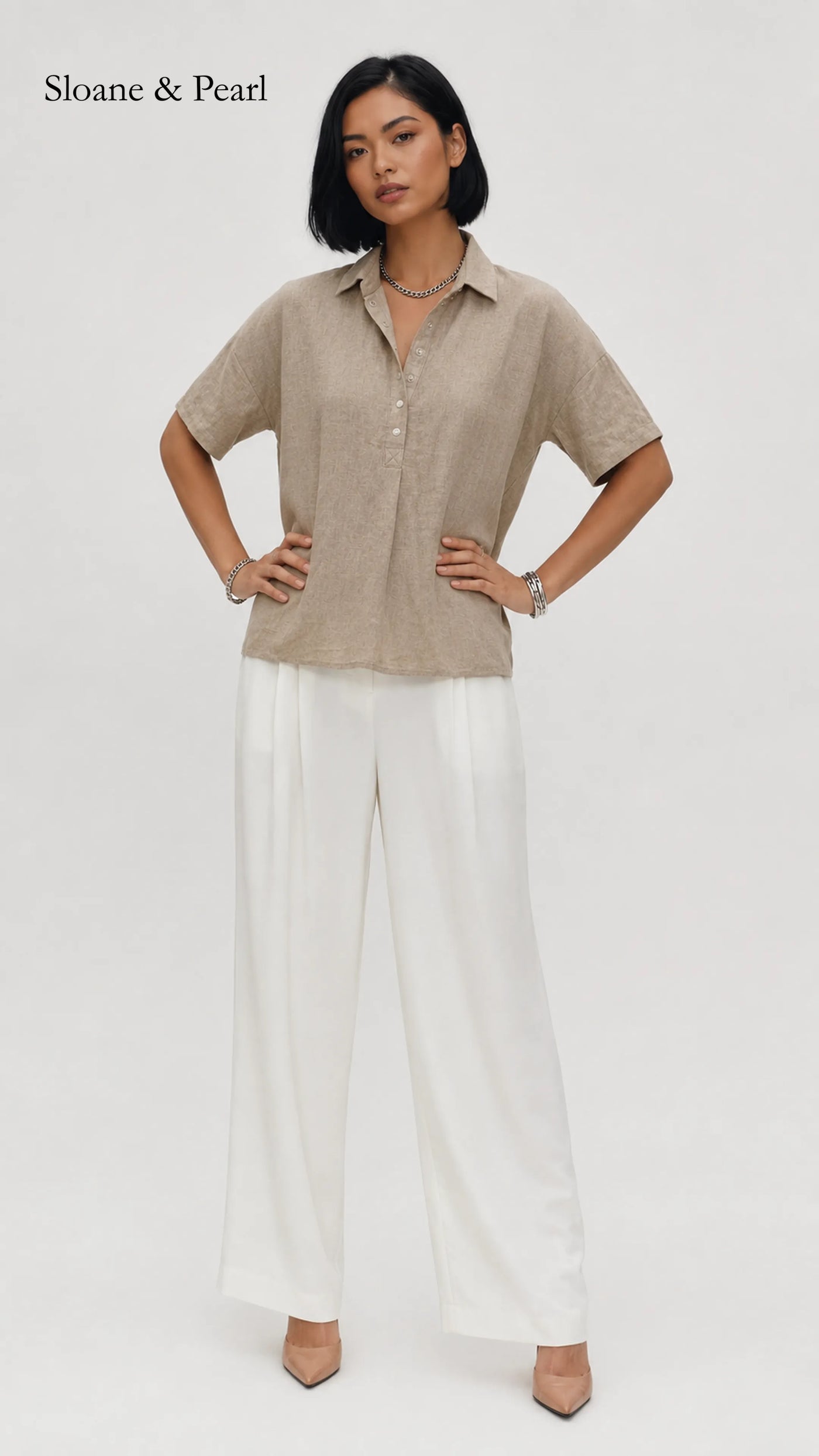 Celia | Collar Button-Down Blouse
