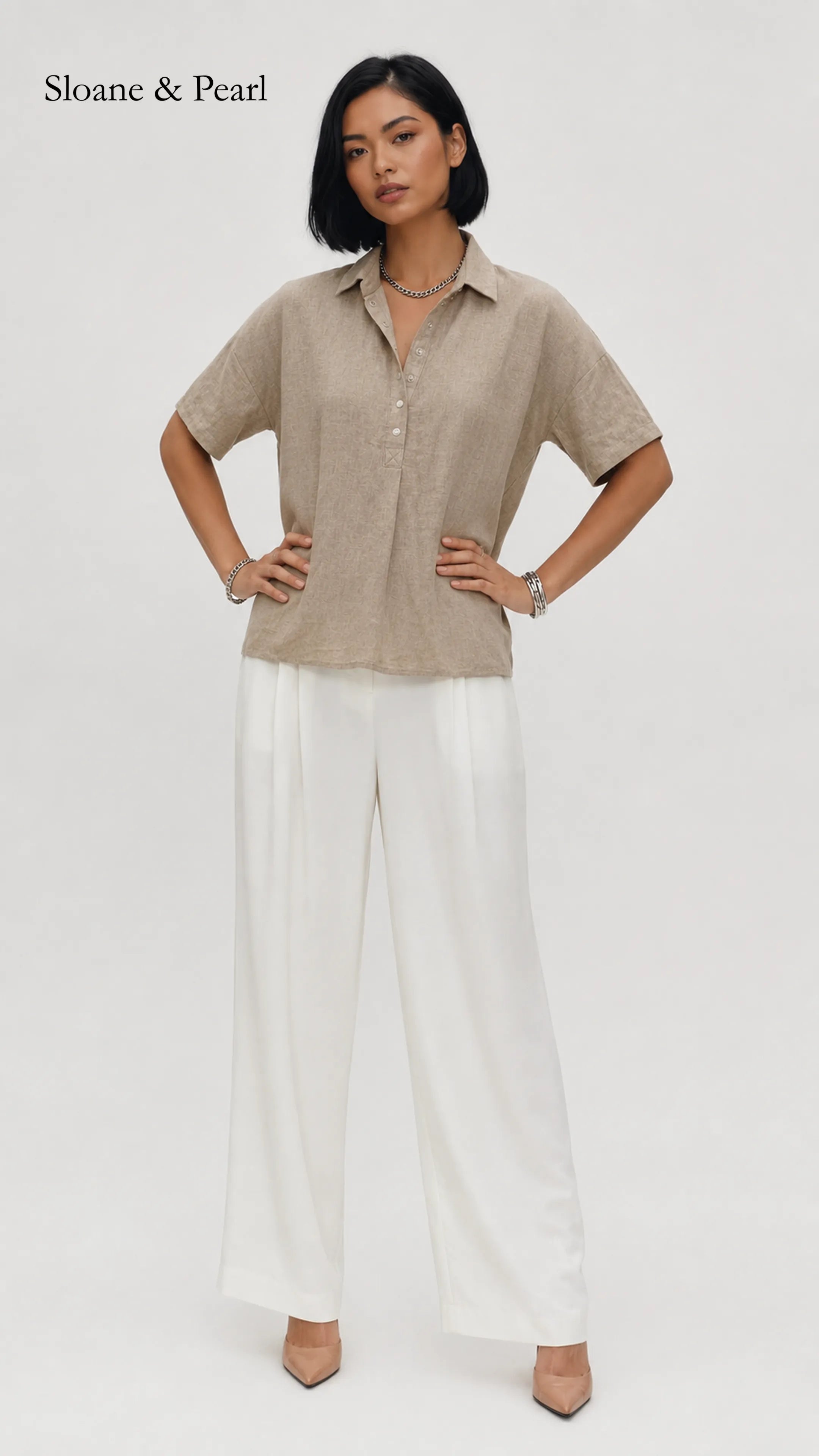 Celia | Collar Button-Down Blouse