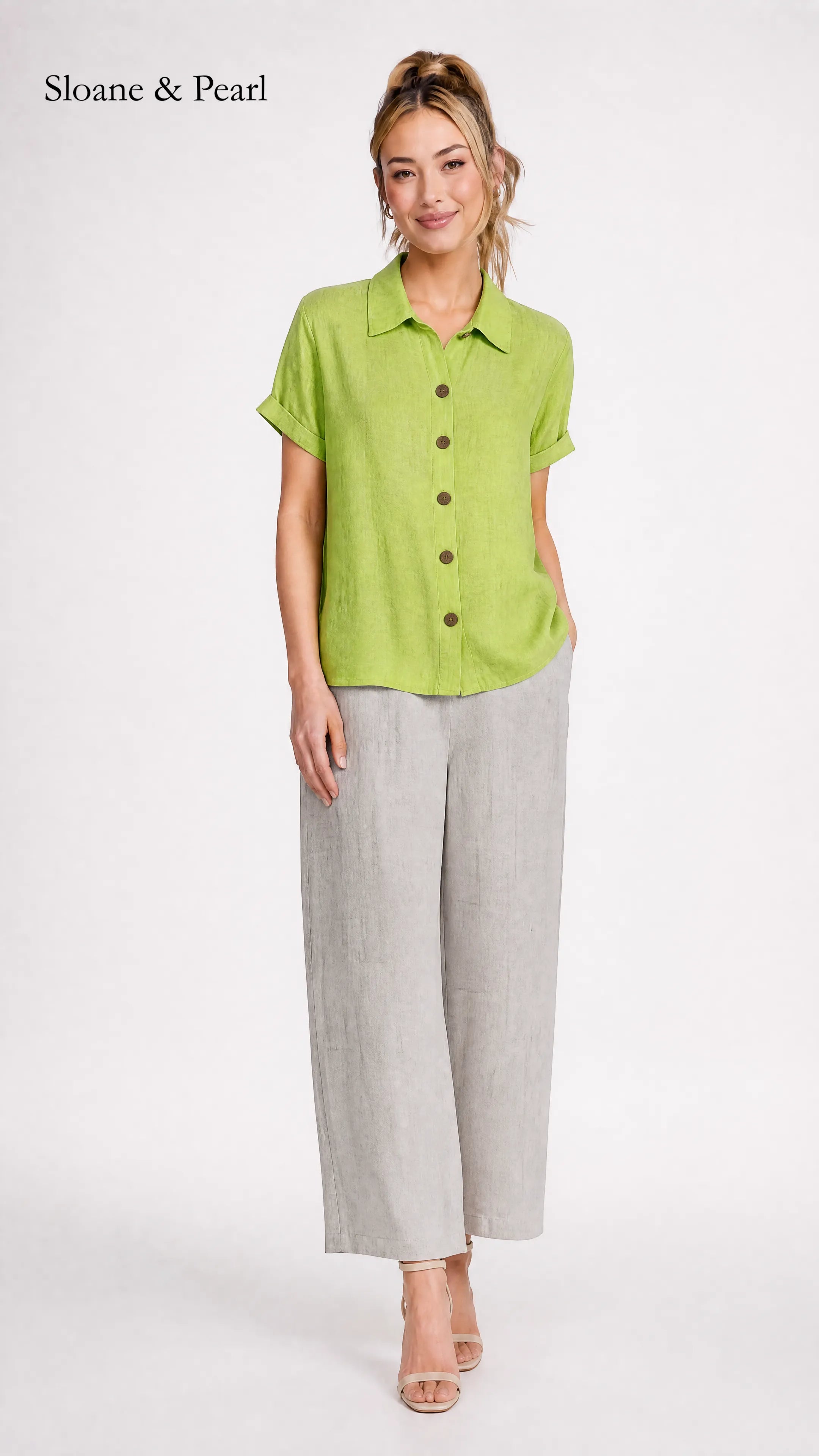Sudie | Button-Front Cotton Blouse