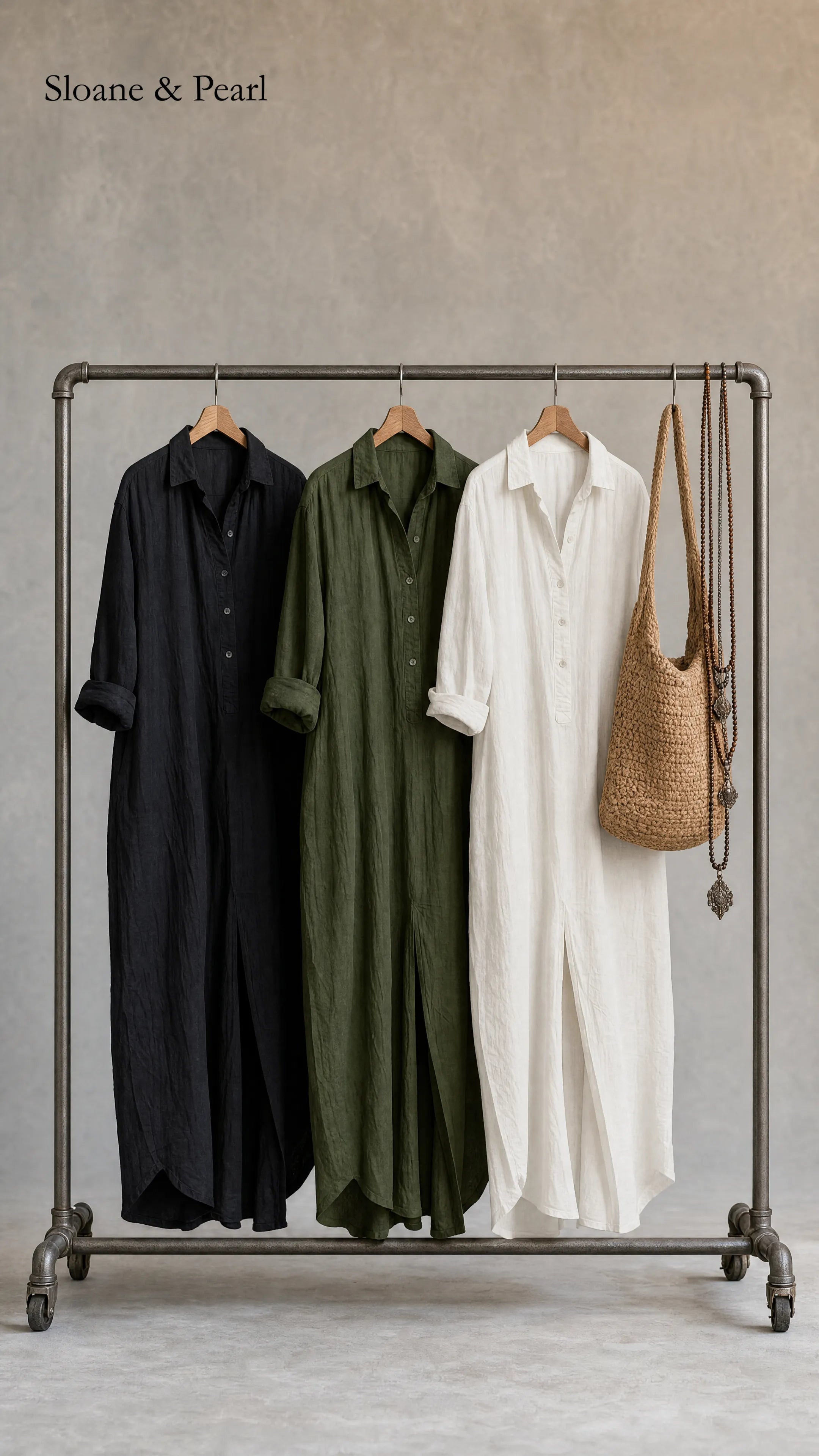 Francelia | Relaxed V-Neck Button Maxi
