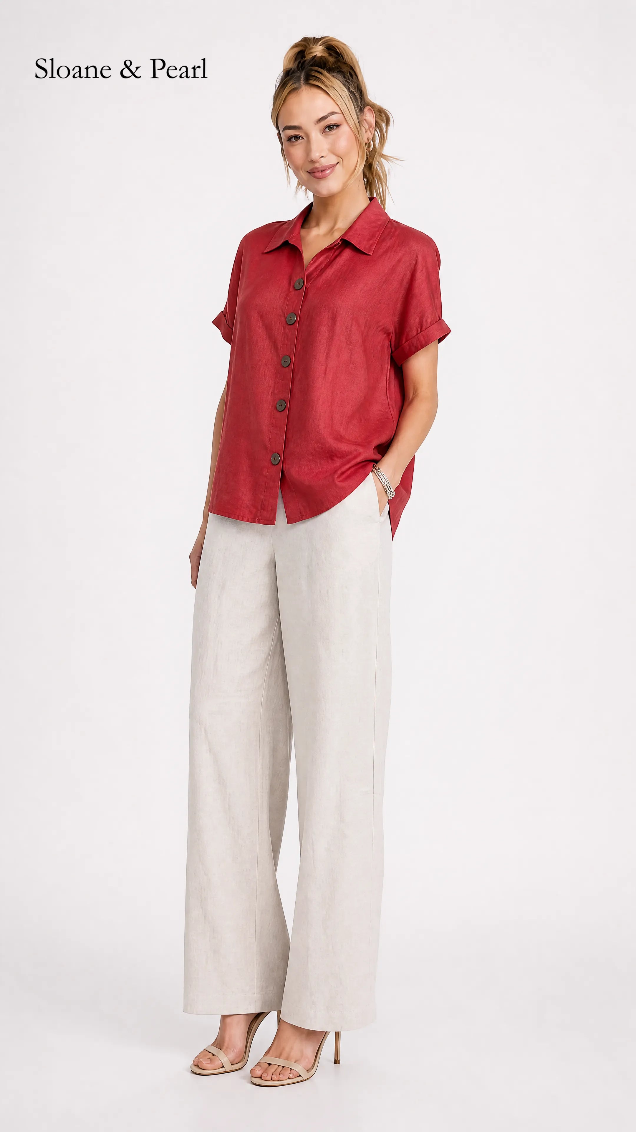 Sudie | Button-Front Cotton Blouse
