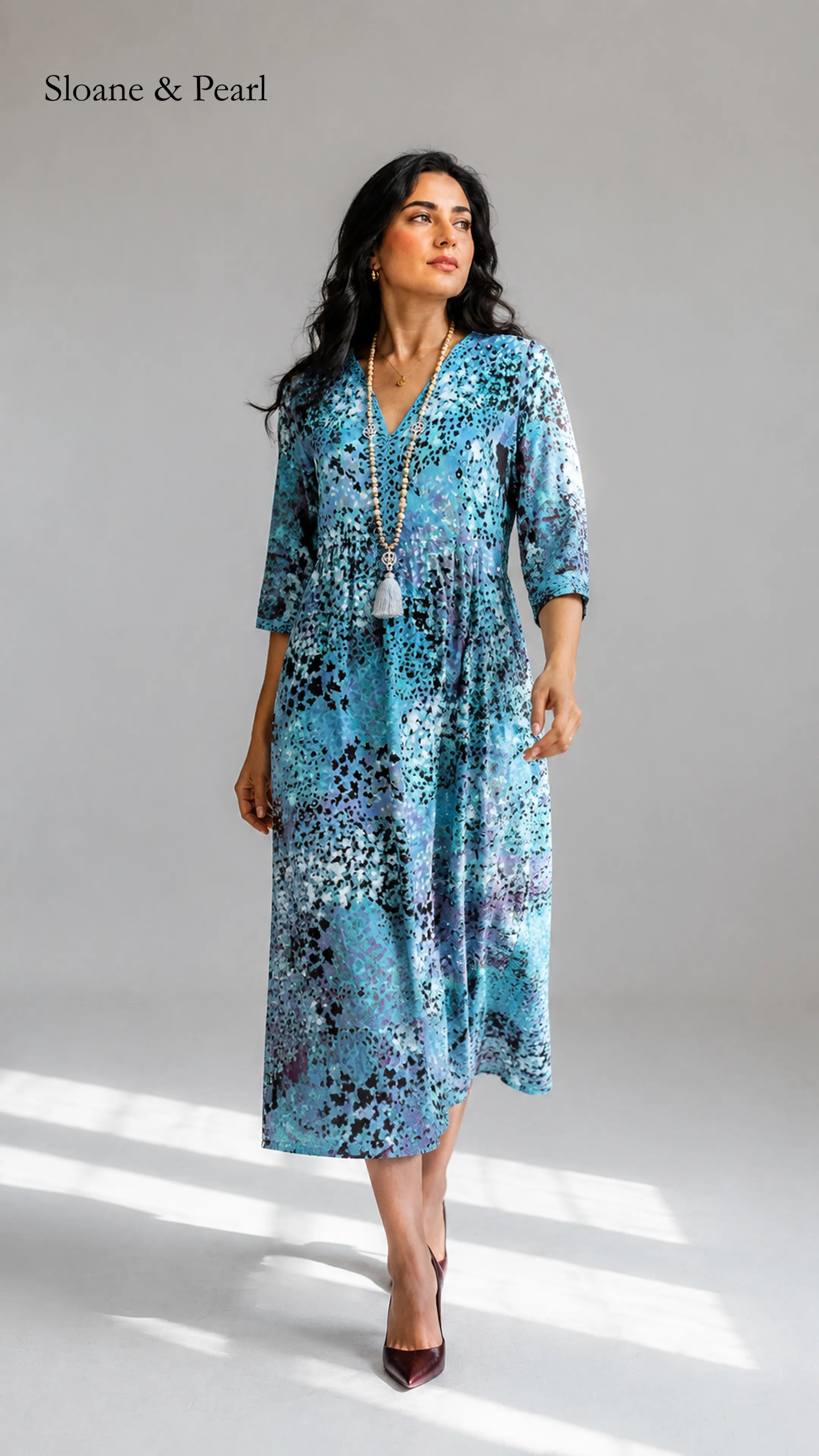 Vonnie | Vibrant Midi Dress Drape