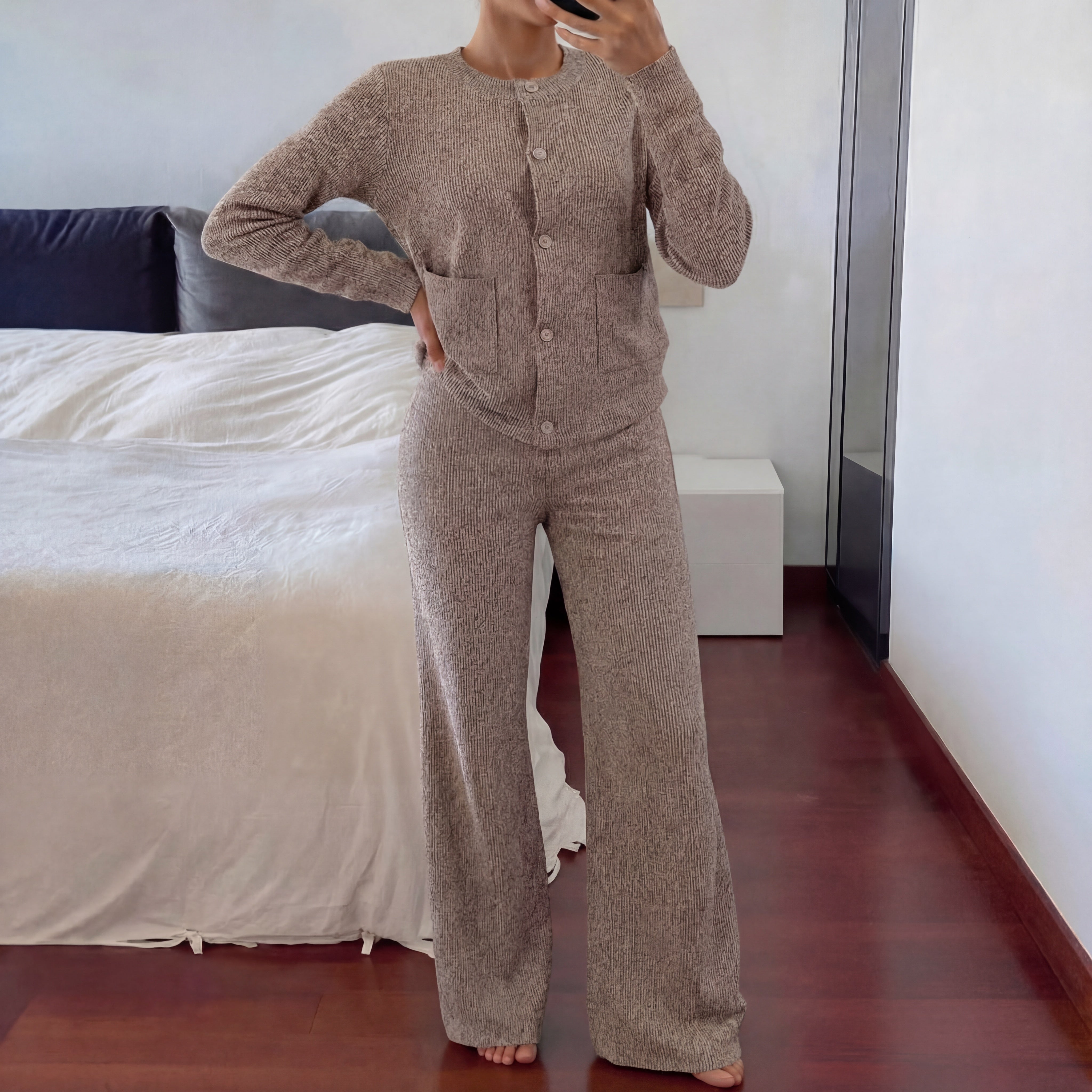 Céleste | Cozy Knit Wide-Leg Two-Piece Set