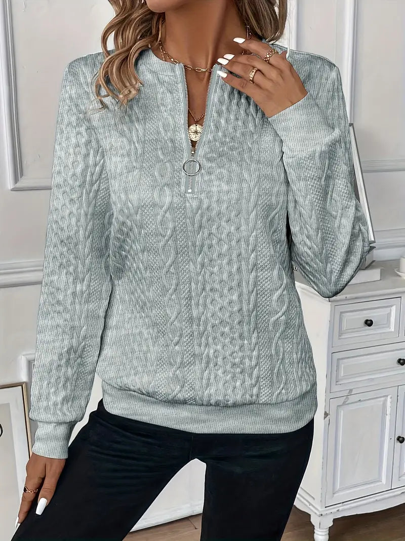 Céleste | Elegant Quarter-Zip Knit Sweater