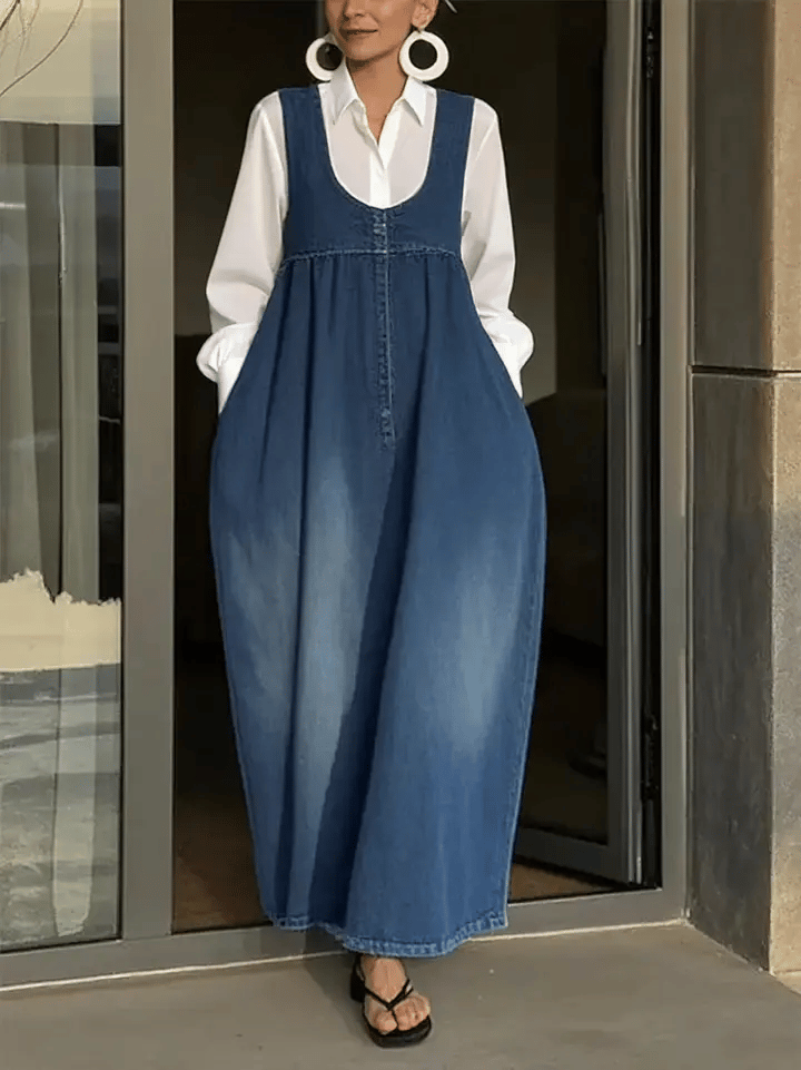 Eve | Loose Denim Vest Dress