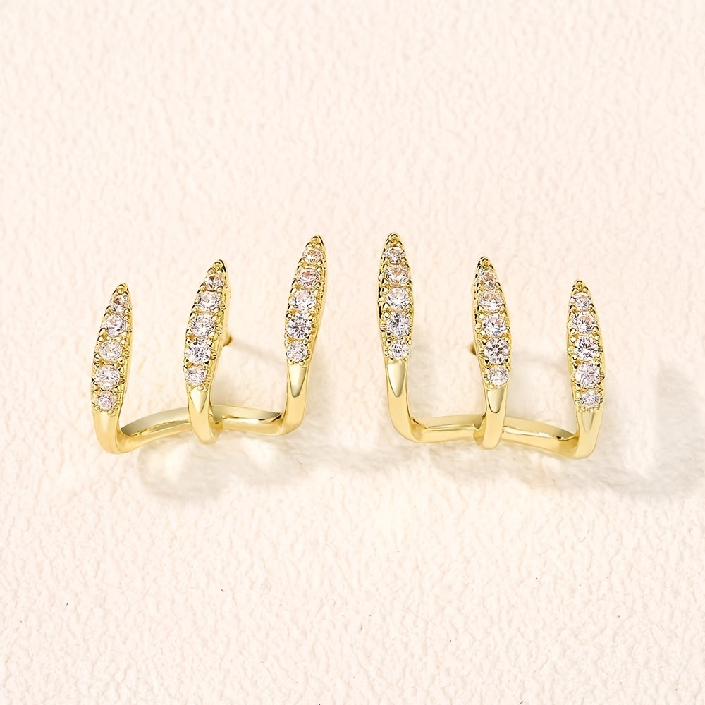 Goldie | Crystal Claw Drop Earrings