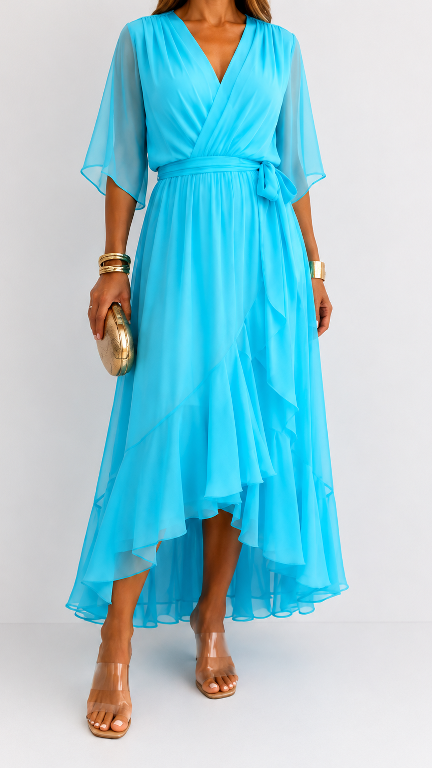 Yolande | Chiffon Wrap Maxi Dress