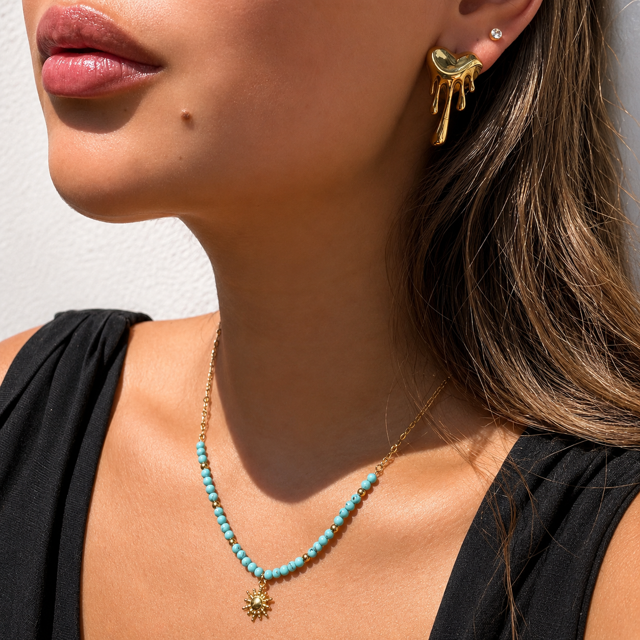 Anneliese | Sunburst Turquoise Beaded Necklace