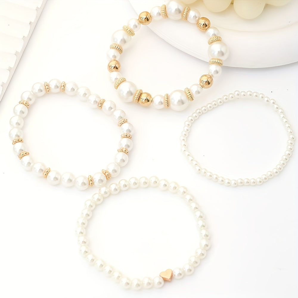 Lorraine | Pearl Heart Bracelet Set