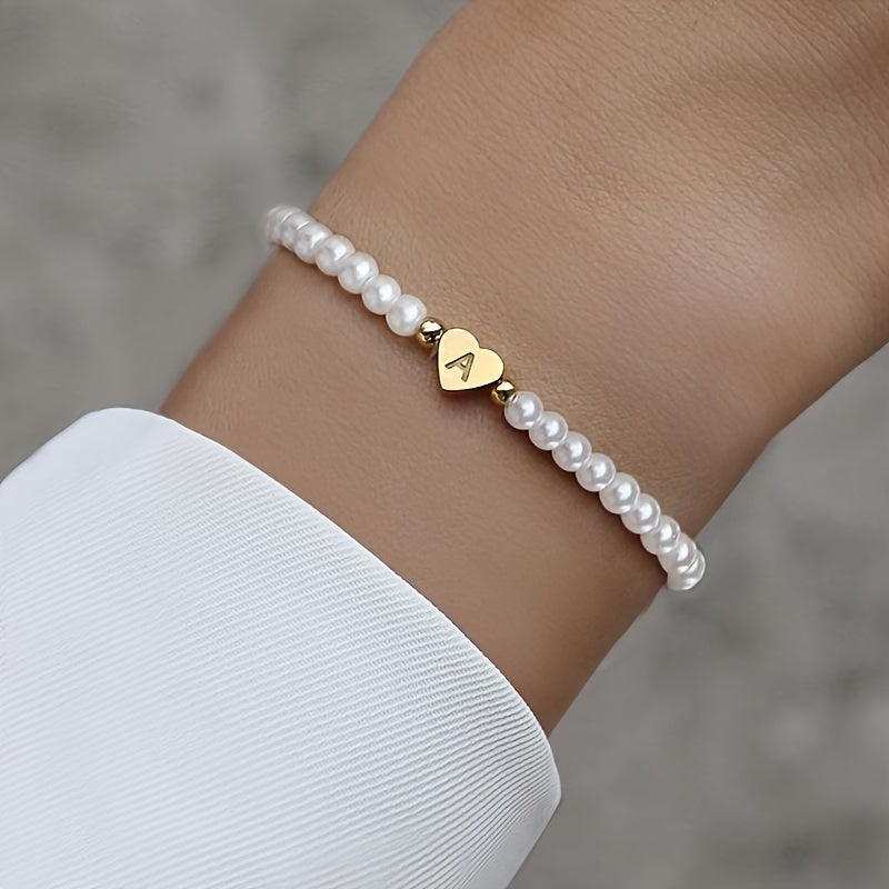 Jocelyn | Initial Heart Charm Bracelet