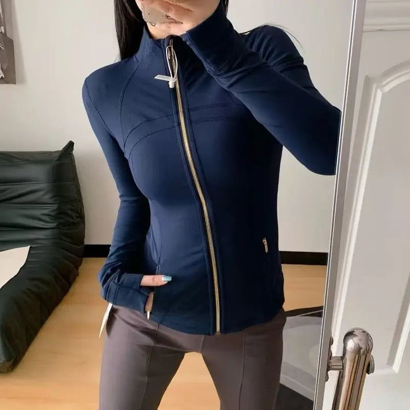 Celeste | Solid Zip-Up Active Collar Jacket