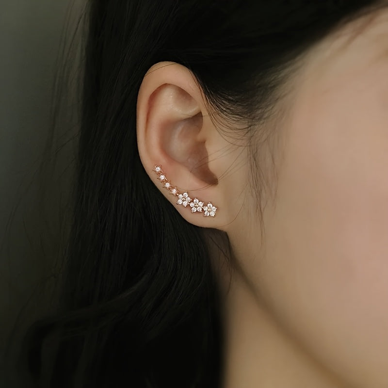 Ursula | Floral Ear Climber Earrings
