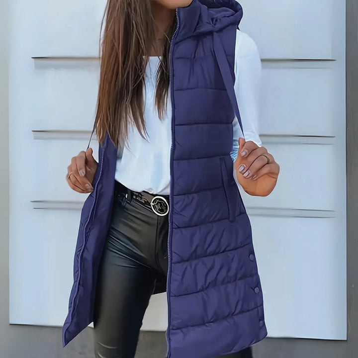 Camille | Hooded Long Puffer Vest