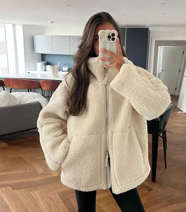 Téa | Plush Teddy Fleece Zip Jacket