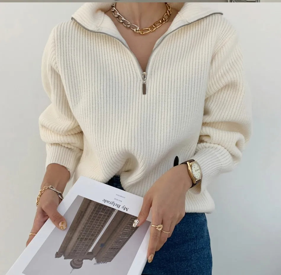 Céleste | Cozy Half-Zip Knit Sweater