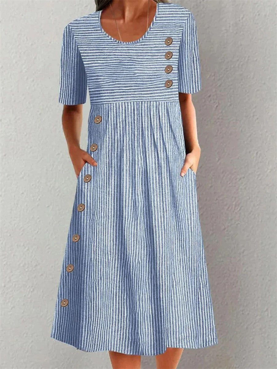 Greylin | Coastal Stripe Midi Dress